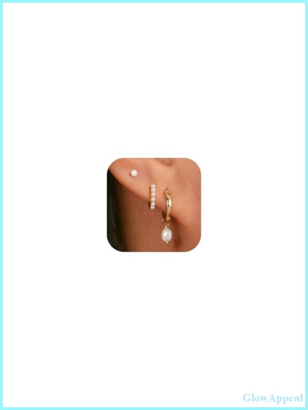 3 Pair Earring Stacks Gold Hoop Earrings Set for Women 14k Gold Plated